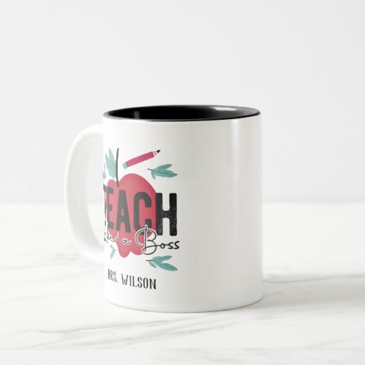 Lehre wie ein Personalisierter Boss Zweifarbige Tasse (Vorderseite Links)