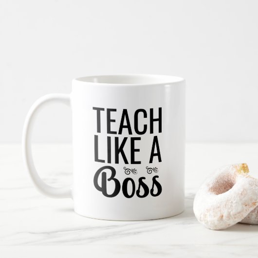 Lehre wie eine Boss-Tasse Kaffeetasse (Mit Donut)