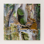 Lehren aus dem Leben Mutter Tiger und Jungen Puzzle (Horizontal)