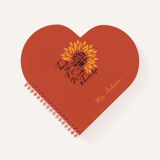 lehren die Veränderung, die du in der Welt will zu Notizblock (Vorderseite)