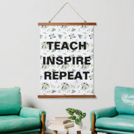 Lehren Inspirieren Wiederholen Klassenzimmer Wand Wandteppich Mit Holzrahmen