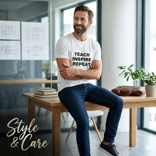 Lehren Inspirieren Wiederholen Motivierendes Desig T-Shirt