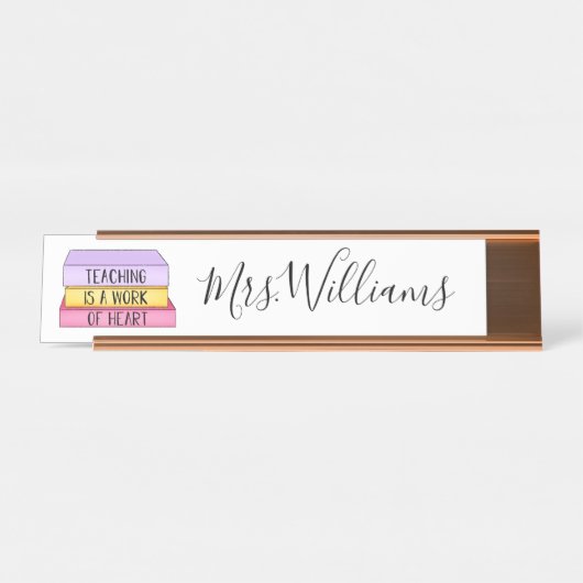 Lehren ist ein Geschenk für Herzlehrer Schreibtischnamensplakette (Vorderseite )