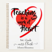 Lehren ist ein personalisiertes Werk des Herzens Planer (Vorderseite)