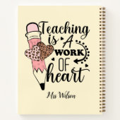 Lehren ist ein Werk der Anerkennung von Herzlehrer Notizblock (Rückseite)