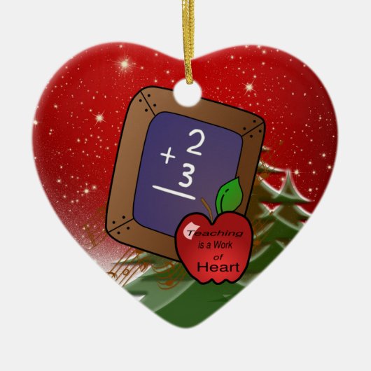 Lehren ist ein Werk des Herzens Keramikornament (Vorne)