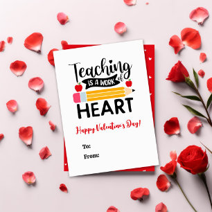 Lehren ist ein Werk des Herzens, Valentinstag Feiertagskarte