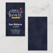 Lehren ist ein Werk des Herzens Visitenkarte (Vorne/Hinten)