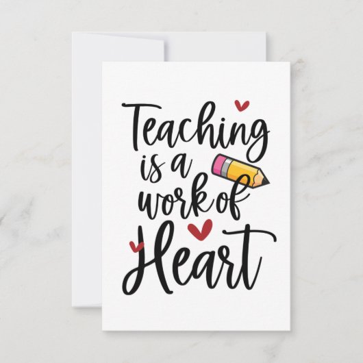 Lehren ist ein Werk des Herzlehrers Dankeskarte (Vorderseite)