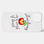 Lehren ist ein Werk des Herzlehrers iPhone Hülle (Rückseite (Horizontal))