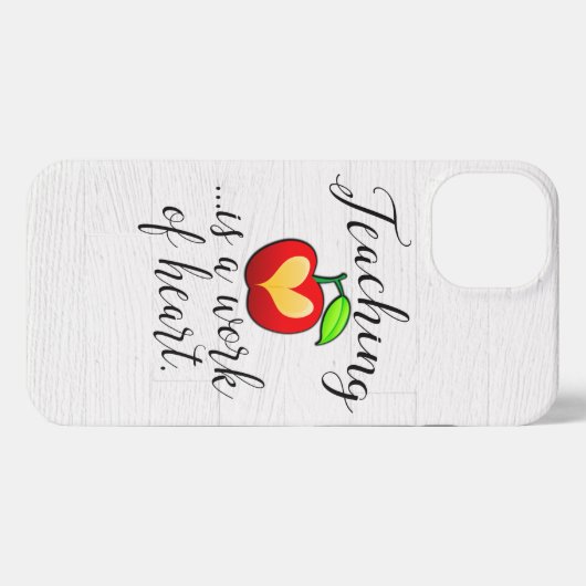 Lehren ist ein Werk des Herzlehrers iPhone Hülle (Rückseite (Horizontal))