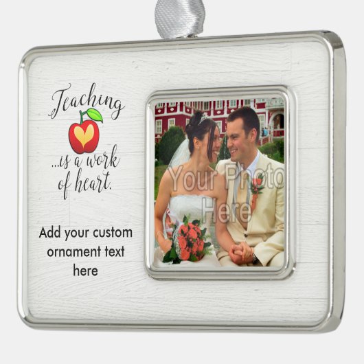 Lehren ist ein Werk des Herzlehrers Rahmen-Ornament Silber (Links)