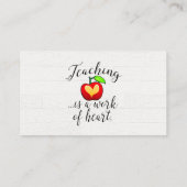Lehren ist ein Werk des Herzlehrers Visitenkarte (Rückseite)
