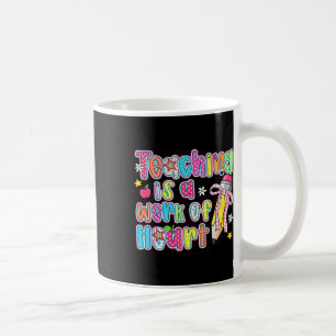 Lehren ist eine Herzensarbeit Bleistift Bogen Lehr Kaffeetasse