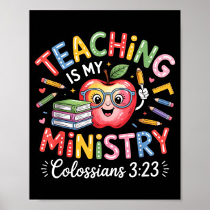 Lehren ist mein Dienst christliches Lehrerdesign Poster