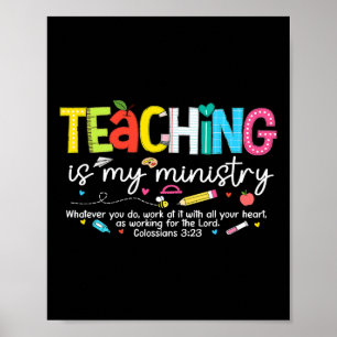 Lehren ist mein Dienst Gott Christlicher Lehrer Ck Poster