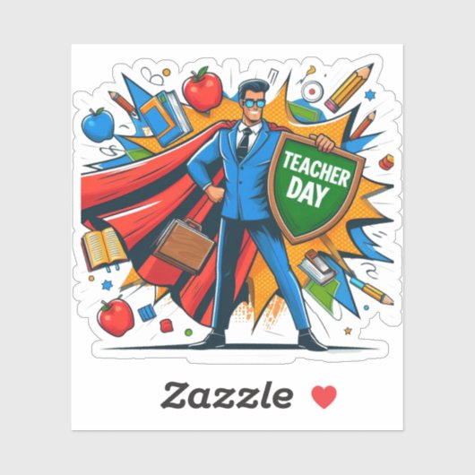 Lehren ist mein superkraftvoller, sonniger Werters Aufkleber (Blatt)