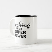 Lehren ist meine Supermacht Zweifarbige Tasse (Vorderseite Links)