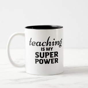 Lehren ist meine Supermacht Zweifarbige Tasse