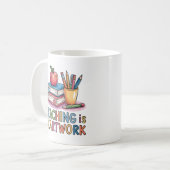 Lehren ist Tasse von Herzarbeit | Geschenkidee für (Vorderseite Links)