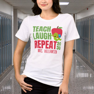 Lehren Lachen Wiederholen Lehrer Tri-Blend Shirt