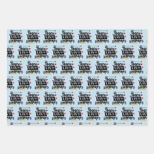 lehren Liebe inspirier Lieblings-Lehrer Geschenkve Geschenkpapier Set (Vorderseite 3)