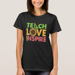 Lehren Liebe Inspirieren Mathelehrer Sonnenblume W T-Shirt