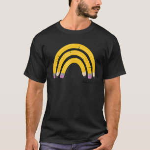 Lehren Liebe Inspirieren Regenbogen Bleistift Lehr T-Shirt