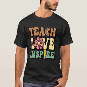 Lehren Liebe Inspirieren Regenbogen Bleistift Zurü T-Shirt