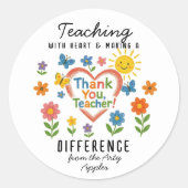 Lehren mit Herz und Lernen eines anderen Lehrers Runder Aufkleber (Vorderseite)