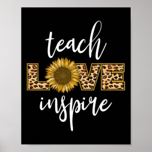 Lehren Sie Liebe Inspirieren Lustige Leopard Sonne Poster