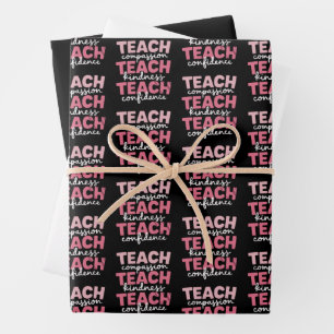 Lehren Sie süße Lehrer Lebensbildung Inspirierend  Geschenkpapier Set