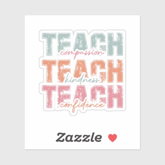 Lehren von Mitgefühl und Selbstvertrauen Aufkleber (Blatt)