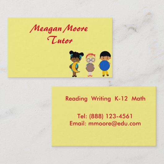 Lehrende Visitenkarte (Vorne/Hinten)