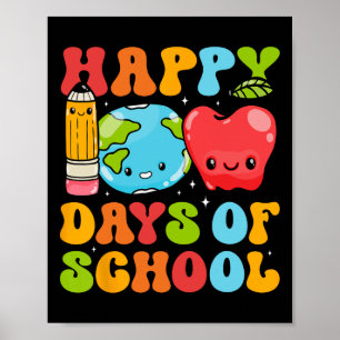 Lehrer 100 Tage der Schule Kinder Erwachsene glück Poster