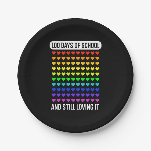 Lehrer 100 Tage der Schule Pappteller (Vorderseite)