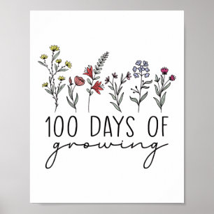 Lehrer 100 Tage des Wachstums 100 Tage Celebration Poster