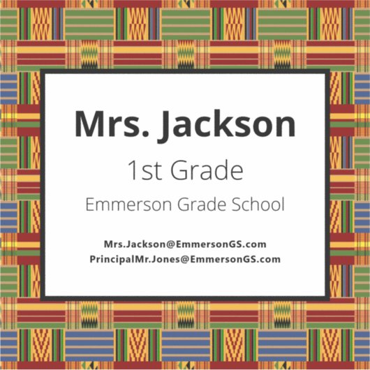 Lehrer 1. Klasse Laptop Kente K84 Vinyl Aufkleber (Vorderseite)