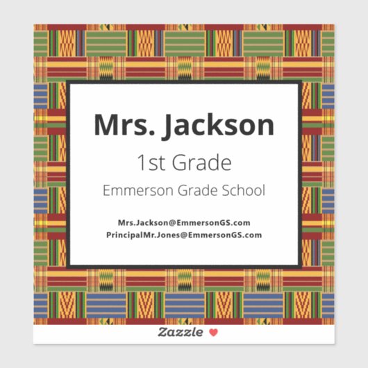 Lehrer 1. Klasse Laptop Kente K84 Vinyl Aufkleber (Blatt)