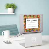 Lehrer 1. Klasse Laptop Kente K84 Vinyl Aufkleber (Laptop auf Schreibtisch)