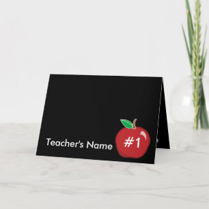 Lehrer #1 schwarzer/roter Gruß Karte-Fertigen Karte