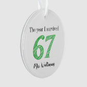 Lehrer 67 Lustiger Meme-Name Geschenk Ornament (Vorderseite)