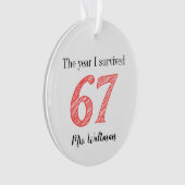 Lehrer 67 Lustiger Meme-Name Geschenk Ornament (Vorderseite)