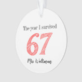 Lehrer 67 Lustiger Meme-Name Geschenk Ornament (Vorderseite)