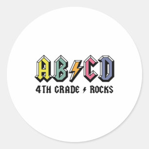 Lehrer Abcd Rock 4. Klasse Rocks Ck Zur Schule  Runder Aufkleber
