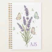 Lehrer Abschluss Lavendel Schmetterling Monogramm Planer (Vorderseite)