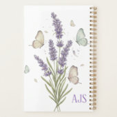 Lehrer Abschluss Lavendel Schmetterling Monogramm Planer (Rückseite)