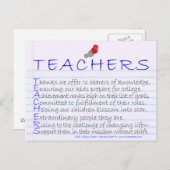 Lehrer (akrostisch) postkarte (Vorne/Hinten)