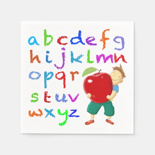 Lehrer Alphabet Serviette (Vorderseite)