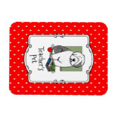 Lehrer Alte Englische Schafhunde (Grau 1) Niedlich Magnet (Horizontal)